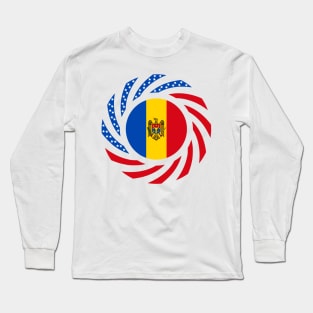 Moldovan American Multinational Patriot Flag Series Long Sleeve T-Shirt